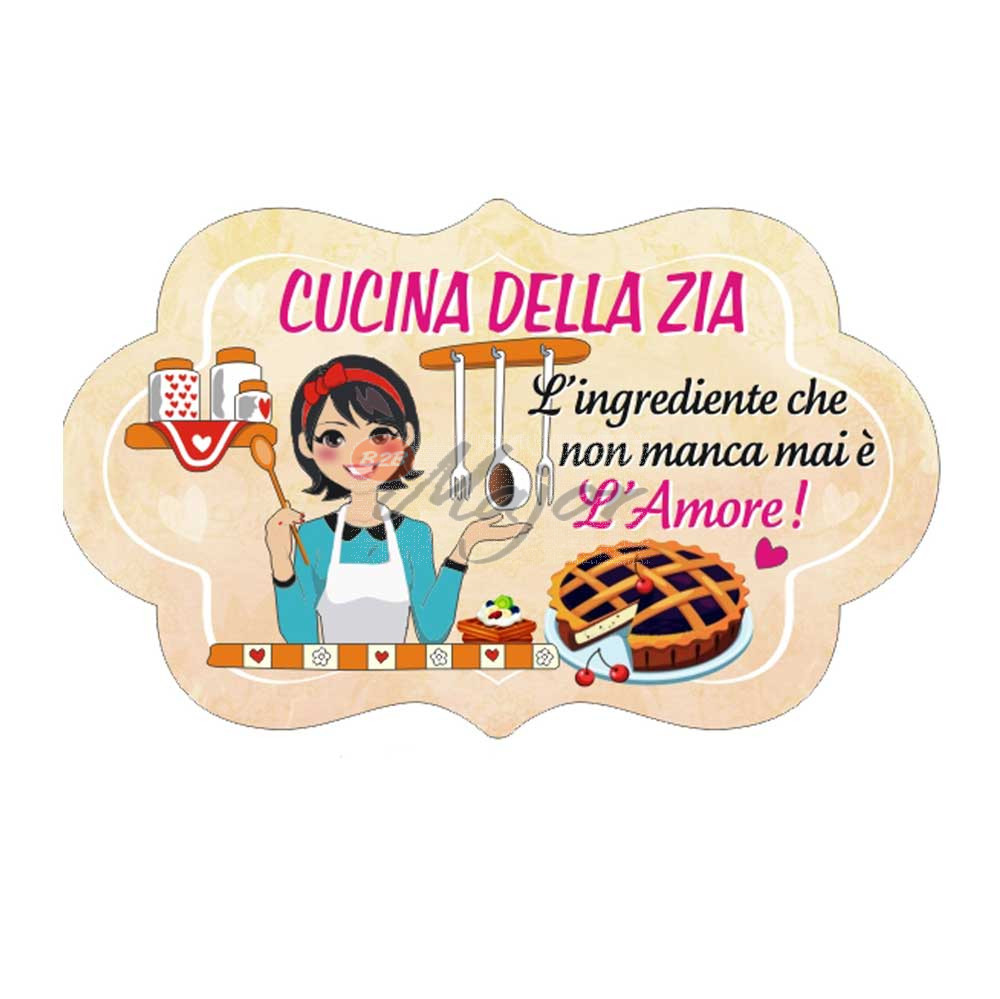 Targa Nuvoletta 3D Cucina Della Zia
