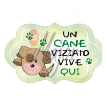 Targa Nuvoletta 3D Cane Viziato