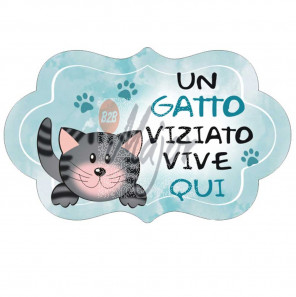 Targa Nuvoletta 3D Gatto Viziato
