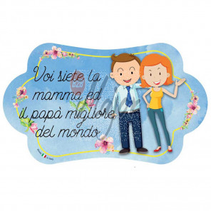 Targa Nuvolette Mamma e Papà