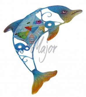 Decorazione Metallo Delfino Grande