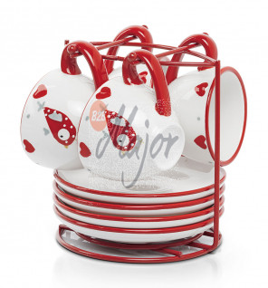 Ceramica Set Tazzine Uccellini