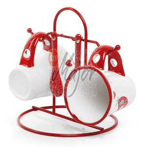 Ceramica Set Tazzine Uccellini